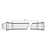 Valsir Triplus PP-Abwasserrohr mit 2 Muffen D 125mm L 50 cm VS0650325
