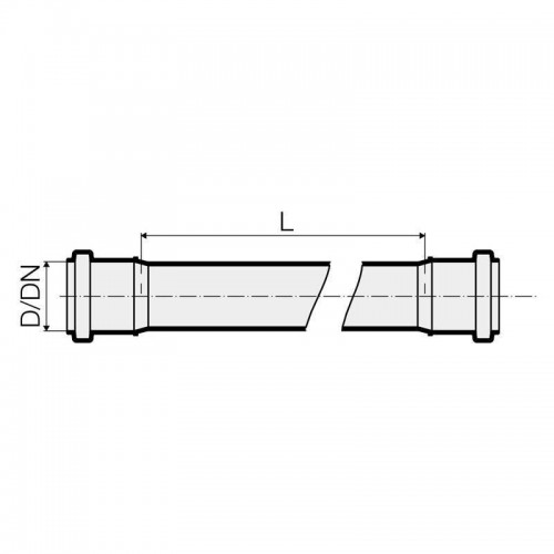 Valsir Triplus PP-Abwasserrohr mit 2 Muffen D 125mm L 50 cm VS0650325