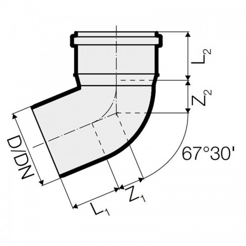 67 Grad 30' PP Valsir Triplus Bogen D 110 mm VS0650457 67 Grad 30' PP Valsir Triplus Bogen D 110 mm VS0650457