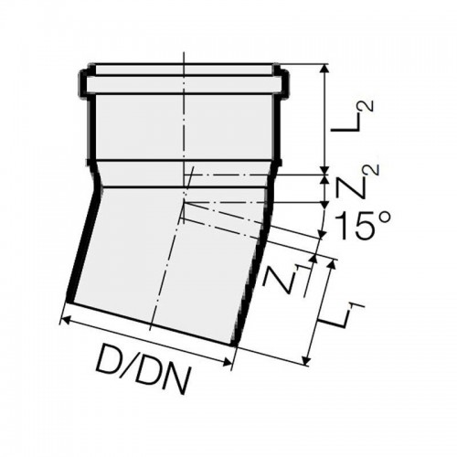 Valsir Triplus PP Bogen 15 Grad D 90 mm VS0650441 Valsir Triplus PP Bogen 15 Grad D 90 mm VS0650441