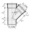 Valsir Triplus PP Abwasseranschluss steckbar 45 Grad D 50 mm VS0650513 Valsir Triplus PP Abwasseranschluss steckbar 45 Grad D 50 mm VS0650513