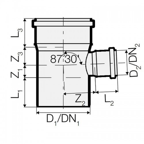 Reduzierter Abwasseranschluss 87 Grad 30' in PP Valsir Triplus steckbar D 75/40 mm VS0650567 Reduzierter Abwasseranschluss 87 Grad 30' in PP Valsir Triplus steckbar D 75/40 mm VS0650567