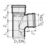 Valsir Triplus PP gebogener Abwasseranschluss 87 Grad 30' D 90/90 mm VS0650694 Valsir Triplus PP gebogener Abwasseranschluss 87 Grad 30' D 90/90 mm VS0650694