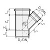 Valsir Triplus PP reduzierter Abwasseranschluss 45 Grad D 110/90 mm VS0650689 Valsir Triplus PP reduzierter Abwasseranschluss 45 Grad D 110/90 mm VS0650689