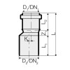 Valsir Triplus steckbares Reduktionsrohr D 110/90 mm L 113 mm VS0650723