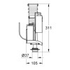 Ablassventil für Grohe WC AV1 42320000 Ablassventil für Grohe WC AV1 42320000