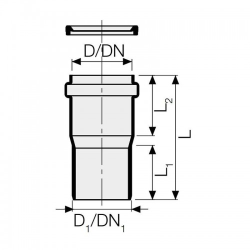Anschlussstück an PVC Valsir PP3 D 90/100 mm VS0564190 Anschlussstück an PVC Valsir PP3 D 90/100 mm VS0564190