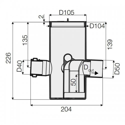 Valsir Schachtrohr D 104 mm mit 3 Zuläufen 1 Ablauf VS0702021 Valsir Schachtrohr D 104 mm mit 3 Zuläufen 1 Ablauf VS0702021
