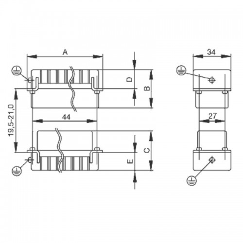 Weidmüller HDC Einbaubuchse 6P+E 24A 500V 1200200000 Weidmüller HDC Einbaubuchse 6P+E 24A 500V 1200200000