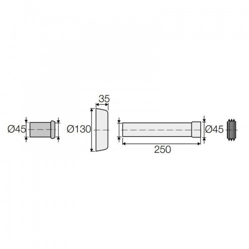 Teleskoprohr mit Klemmrosette und Valsir-Muffe D 40/45 mm VS0803511 Teleskoprohr mit Klemmrosette und Valsir-Muffe D 40/45 mm VS0803511