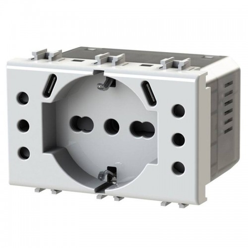 4Box P503 USB-Steckdose mit 5 Eingängen kompatibel mit Bticino Matix Weiß 4BUSBP503.AM 4Box P503 USB-Steckdose mit 5 Eingängen kompatibel mit Bticino Matix Weiß 4BUSBP503.AM
