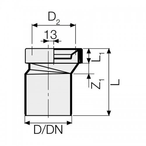 Valsir PP3 WC-Nockenverbindungsstück aus PP mit Dichtung T 110 mm B 160 mm VS0536005 Valsir PP3 WC-Nockenverbindungsstück aus PP mit Dichtung T 110 mm B 160 mm VS0536005