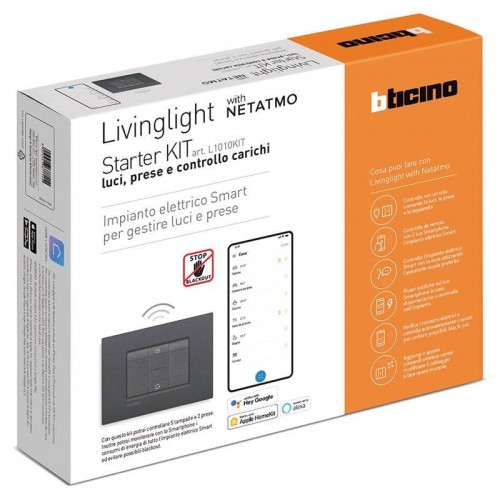 Bticino LivingLight Starter Plus Kit Anthrazit für Leuchten Steckdosen und Strom L1010PLUSKIT Bticino LivingLight Starter Plus Kit Anthrazit für Leuchten Steckdosen und Strom L1010PLUSKIT