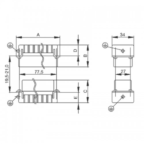 Weidmüller HDC Einbaubuchse 16P+E 16A 500V 1207700000 Weidmüller HDC Einbaubuchse 16P+E 16A 500V 1207700000