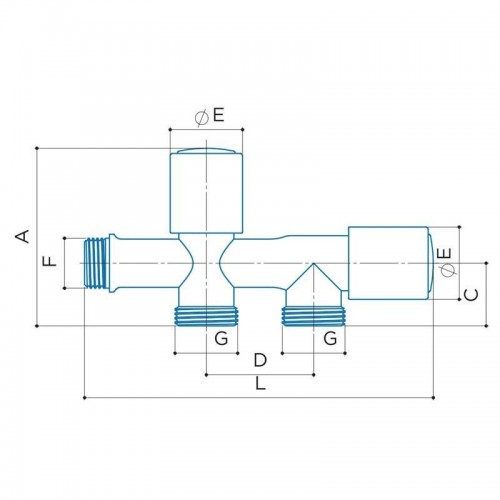 Luxor Double Outlet Tap Screw Faucet 1/2-3/4 Connection 70382100 Luxor Double Outlet Tap Screw Faucet 1/2-3/4 Connection 70382100