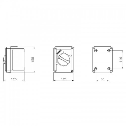 Palazzoli Trennschalter für Wandmontage 3X32A IP65 209323 Palazzoli Trennschalter für Wandmontage 3X32A IP65 209323