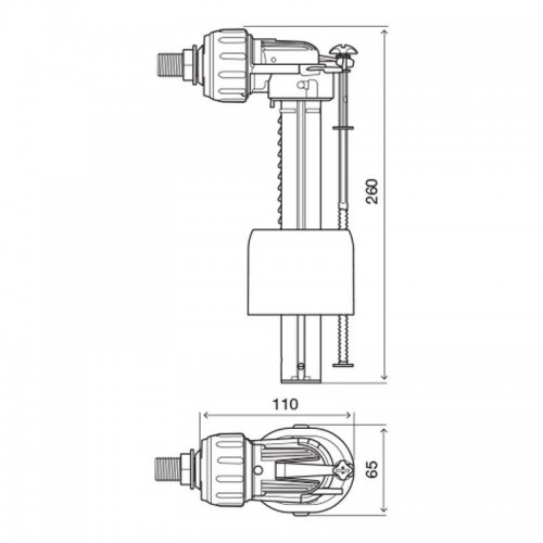 Oli Compact Side Spülkasten-Schwimmer mit Seitenanschluss 3/8 OL0880305 Oli Compact Side Spülkasten-Schwimmer mit Seitenanschluss 3/8 OL0880305