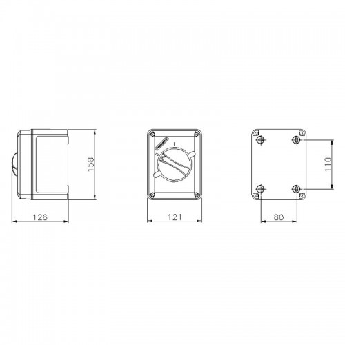 Palazzoli Aufputz Trennschalter 4X16A IP65 209164 Palazzoli Aufputz Trennschalter 4X16A IP65 209164