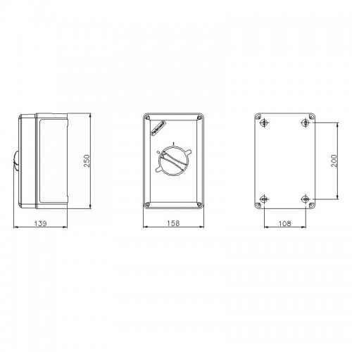 Palazzoli Aufputz Trennschalter 4X63A IP65 209634 Palazzoli Aufputz Trennschalter 4X63A IP65 209634