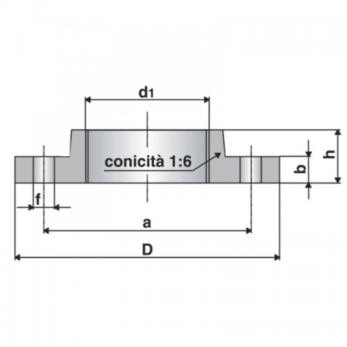 Oter Flansch mit Gewinde aus Stahl UNI 2254 2 1/2 D5407 Oter Flansch mit Gewinde aus Stahl UNI 2254 2 1/2 D5407