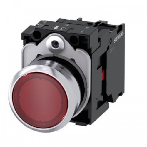 Siemens Taste leuchtend rot flach 22mm LED 24V 3SU11520AB201CA0 Siemens Taste leuchtend rot flach 22mm LED 24V 3SU11520AB201CA0