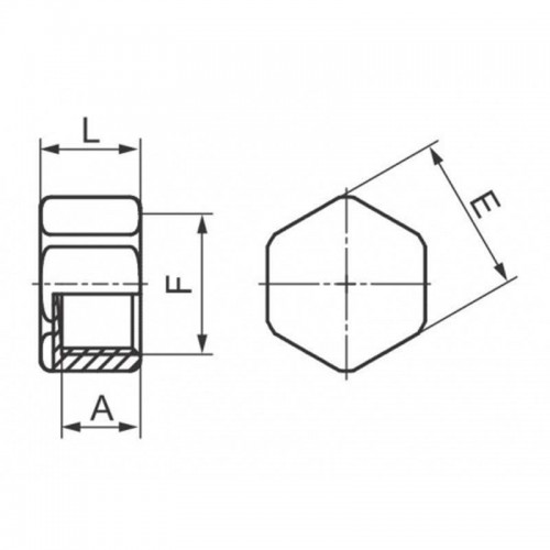 Oter Sechskantkappe mit Gewinde für Stahlrohre I 3/8 30003 Oter Sechskantkappe mit Gewinde für Stahlrohre I 3/8 30003