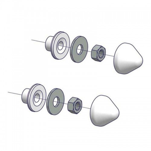 Oter WC und Bidet Abdeckkappen aus Nylon 2 Stück 49604 Oter WC und Bidet Abdeckkappen aus Nylon 2 Stück 49604