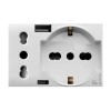 Ave S44 zweipolige Schuko Steckdose und USB Domus S44 weiß 10/16A 44109015USB Ave S44 zweipolige Schuko Steckdose und USB Domus S44 weiß 10/16A 44109015USB