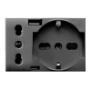 Ave zweipolige Schuko Steckdose und USB Tekla S44 10/16A grau 44509015USB Ave zweipolige Schuko Steckdose und USB Tekla S44 10/16A grau 44509015USB