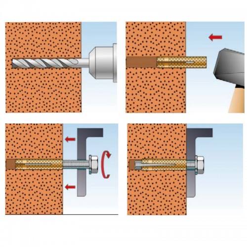 Fischer Innendübel aus Messing mit metrischem Innengewinde 10X35 POM10 00501448 Fischer Innendübel aus Messing mit metrischem Innengewinde 10X35 POM10 00501448