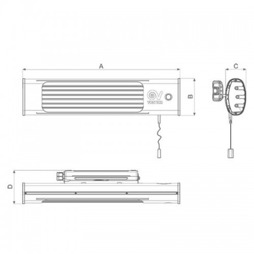 Vortice Wand-Heizung THERMOLOGIKA DESIGN mit Zugschnur 1800W grau 70015 Vortice Wand-Heizung THERMOLOGIKA DESIGN mit Zugschnur 1800W grau 70015
