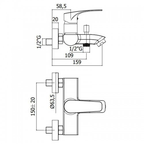 Paffoni Lime Dusch- und Badewannenarmatur mit schwenkbarer Handbrause und Perlator LM023CR Paffoni Lime Dusch- und Badewannenarmatur mit schwenkbarer Handbrause und Perlator LM023CR