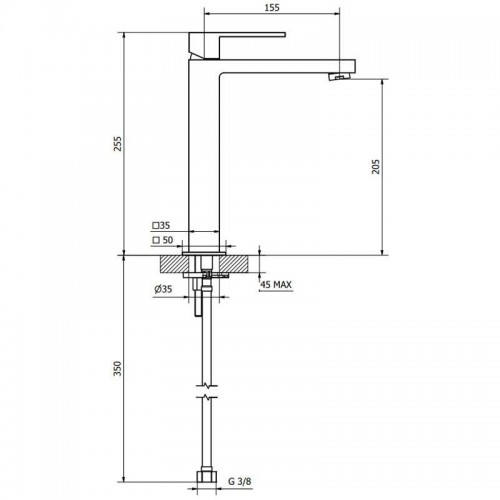 Teorema Pillar hohe Waschtischarmatur mit Ablaufgarnitur und Schläuchen 9K36111-003 Teorema Pillar hohe Waschtischarmatur mit Ablaufgarnitur und Schläuchen 9K36111-003
