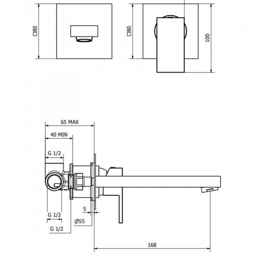 Teorema Pillar 2-teilige Waschtischarmatur Wandmontage mit Ablaufgarnitur 9K318E11-001 Teorema Pillar 2-teilige Waschtischarmatur Wandmontage mit Ablaufgarnitur 9K318E11-001