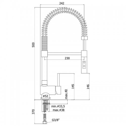 Paffoni Stick 2 Strahlen Küchenarmatur mit verchromter Handbrause SK179CR