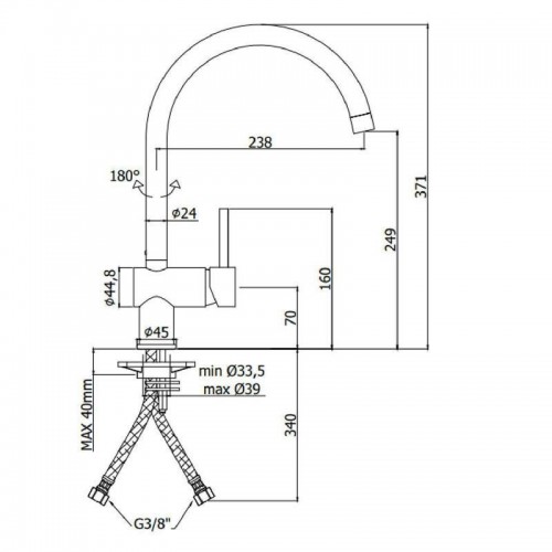 Paffoni Light Küchenarmatur mit schwenkbarem Auslauf gold LIG280HGSP Paffoni Light Küchenarmatur mit schwenkbarem Auslauf gold LIG280HGSP