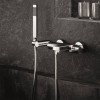 Paffoni Rock Badewannenarmatur mit Wandhalter schwenkbar RO023CR Paffoni Rock Badewannenarmatur mit Wandhalter schwenkbar RO023CR