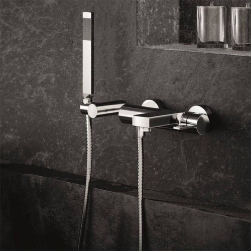 Paffoni Rock Badewannenarmatur mit Wandhalter schwenkbar RO023CR Paffoni Rock Badewannenarmatur mit Wandhalter schwenkbar RO023CR