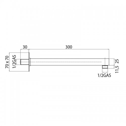 Bossini horizontaler Duscharm aus verchromtem Messing H69000H00030008 Bossini horizontaler Duscharm aus verchromtem Messing H69000H00030008