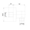 Bossini Zen 1/2 Duschanschluss mit Messingrosette V00228000030003 Bossini Zen 1/2 Duschanschluss mit Messingrosette V00228000030003