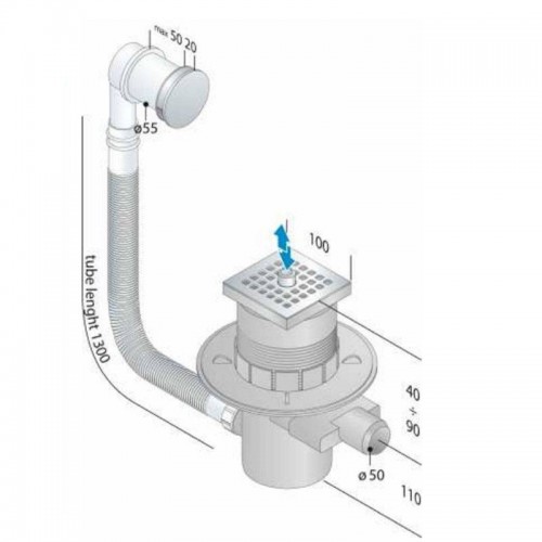 Bampi Röhrensiphon mit Klick-Klack-Verschluss PDVASC10 Bampi Röhrensiphon mit Klick-Klack-Verschluss PDVASC10