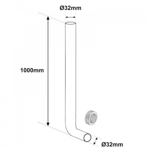 Bampi Abflussrohr für Toilettenspülkästen D 50/32 mm L 1000 mm CRIGIO09