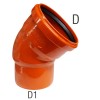 Bampi PVC 45-Grad-Bogen mit Dichtung Durchmesser 110/100 mm BPV111045 Bampi PVC 45-Grad-Bogen mit Dichtung Durchmesser 110/100 mm BPV111045