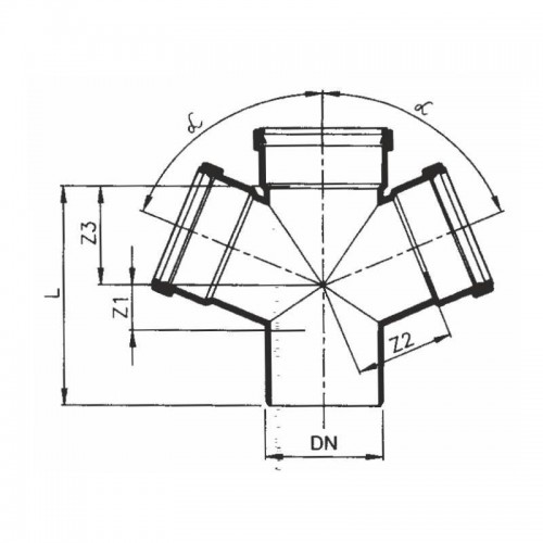 Bampi Bampi Doppelabzweig-Rohr 67,5 Grad aus PP D 110/110/110 mm BDA111167 Bampi Bampi Doppelabzweig-Rohr 67,5 Grad aus PP D 110/110/110 mm BDA111167