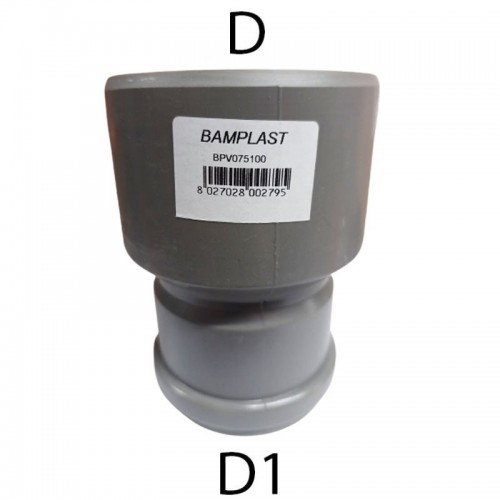 Bampi PVC-Anschluss mit Dichtung Durchmesser I 75/ A 100 mm BPV075100 Bampi PVC-Anschluss mit Dichtung Durchmesser I 75/ A 100 mm BPV075100