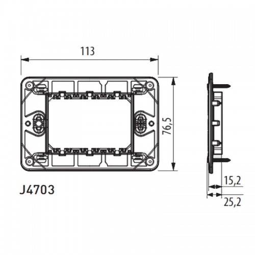 Bticino MatixGO Rahmen 3 Module Befestigungsschrauben J4703 Bticino MatixGO Rahmen 3 Module Befestigungsschrauben J4703