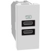 Bticino MatixGO 15W USB-Ladegerät mit 2 Typ-C-Anschlüssen weiß JW4191CC Bticino MatixGO 15W USB-Ladegerät mit 2 Typ-C-Anschlüssen weiß JW4191CC