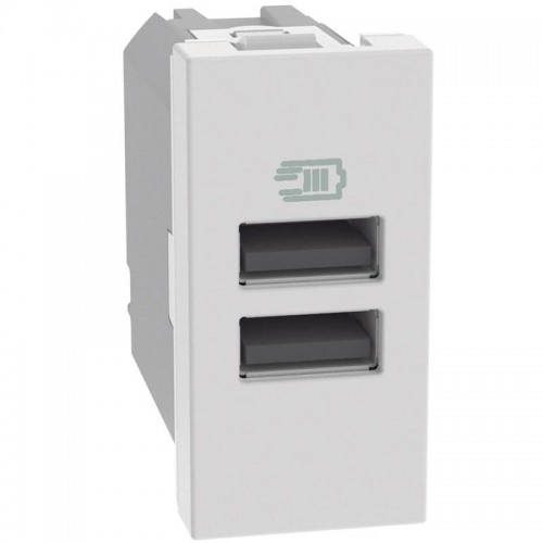 Bticino MatixGO 15W USB-Ladegerät mit 2 Typ-A-Anschlüssen weiß JW4191AA Bticino MatixGO 15W USB-Ladegerät mit 2 Typ-A-Anschlüssen weiß JW4191AA