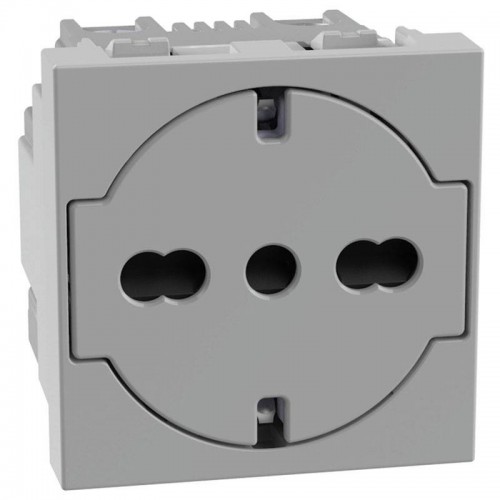 Bticino MATIXGO Schuko-Flachsteckdose P40 2 Module grau JG4140A16F Bticino MATIXGO Schuko-Flachsteckdose P40 2 Module grau JG4140A16F