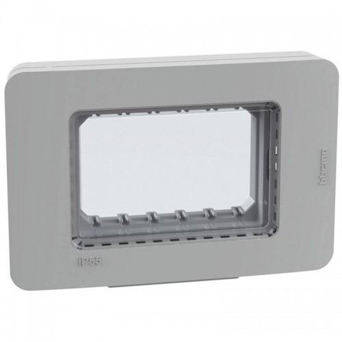 Bticino MatixGO IP55 wasserdichte Abdeckung 3 Module grau 28603G Bticino MatixGO IP55 wasserdichte Abdeckung 3 Module grau 28603G